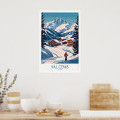 Atemberaubende Val Cenis Ski-Kunst für Winter-Enth Poster (Küche)