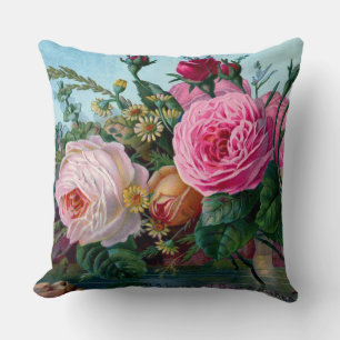 Atemberaubende Vintage Rose drucken Kissen
