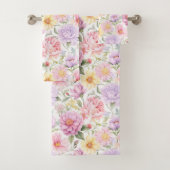 Atemberaubende Vintage Rosenmuster Badhandtuch Set (Insitu)