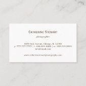 Atemberaubende Visitenkarte (Rückseite)