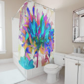 Atemberaubende Wasserfarbe Regenbogen Kaktus Dahli Duschvorhang (Beispiel)