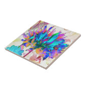 Atemberaubende Wasserfarbe Regenbogen Kaktus Dahli Fliese (Seite)