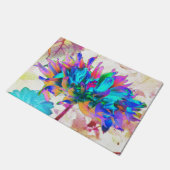 Atemberaubende Wasserfarbe Regenbogen Kaktus Dahli Fußmatte (Schrägansicht)