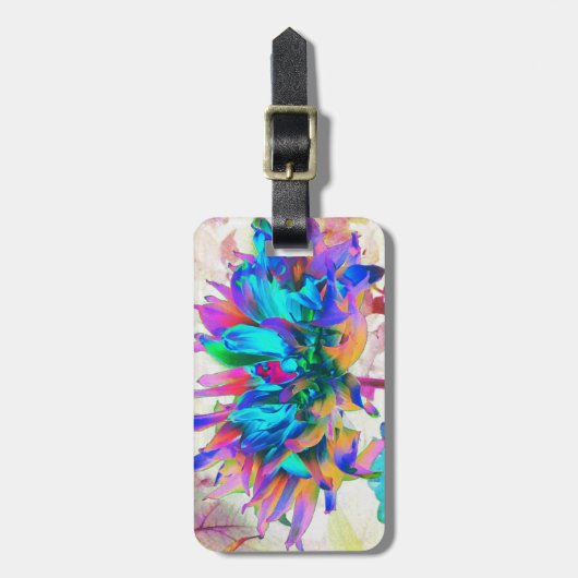 Atemberaubende Wasserfarbe Regenbogen Kaktus Dahli Gepäckanhänger (Vorderseite vertikal)