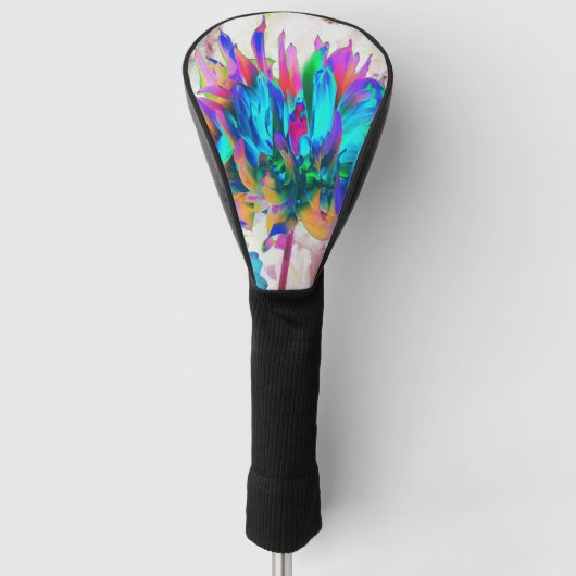 Atemberaubende Wasserfarbe Regenbogen Kaktus Dahli Golf Headcover (Vorderseite)