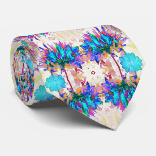 Atemberaubende Wasserfarbe Regenbogen Kaktus Dahli Krawatte