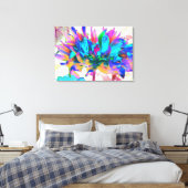 Atemberaubende Wasserfarbe Regenbogen Kaktus Dahli Leinwanddruck (Insitu (Schlafzimmer))