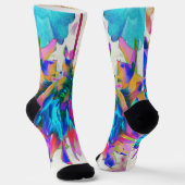 Atemberaubende Wasserfarbe Regenbogen Kaktus Dahli Socken (Gewinkelt)