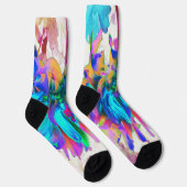 Atemberaubende Wasserfarbe Regenbogen Kaktus Dahli Socken (Rechts)