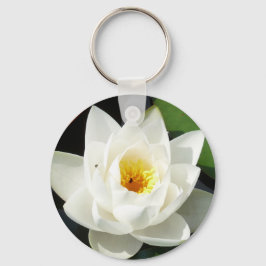 Atemberaubende Wasserlilie mit Gold Center Schlüsselanhänger