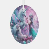 atemberaubende Weihnachtsfantasiedekunst Ornament Aus Glas (Vorderseite links)