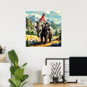 Atemberaubende Weihnachtslephantenmalerei Poster (Heimbüro)