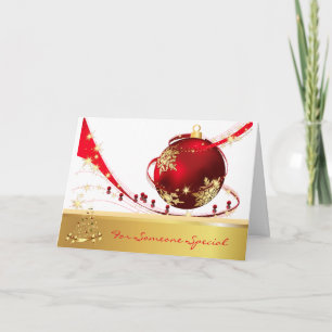 Atemberaubende Weihnachtsschmuck Gold Rote Sondera Feiertagskarte