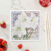 Atemberaubende weiße Amaryllische Blume Serviette (Beispiel)