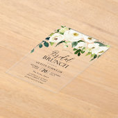 Atemberaubende weiße Blume Brautparty Brunch Acryleinladungen (Ablage )