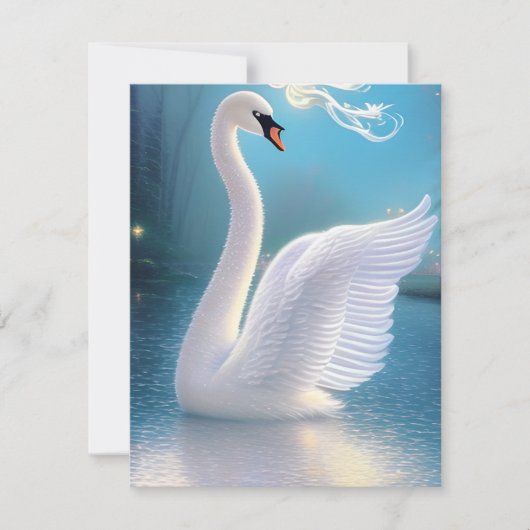 Atemberaubende White Swan Bird Grafik Mitteilungskarte (Vorderseite)