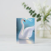 Atemberaubende White Swan Bird Grafik Telefonnummerkarte (Stehend Vorderseite)