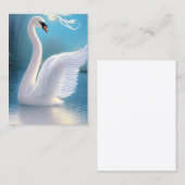 Atemberaubende White Swan Bird Grafik Telefonnummerkarte (Vorne/Hinten)