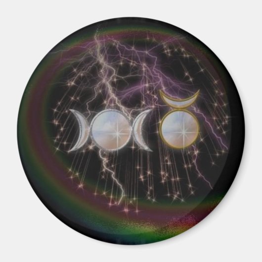Atemberaubende wiccan Triple Goddess Kosmic Magnet (Vorne)