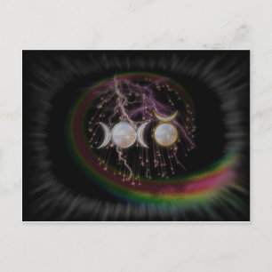 Atemberaubende wiccan Triple Goddess Kosmic Postkarte