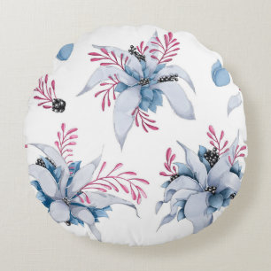 Atemberaubende Winter-Blume Rundes Kissen