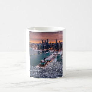 Atemberaubende Winter-Luftaufnahme der Chicago-Sky Kaffeetasse