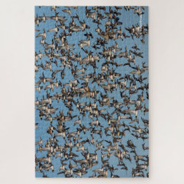 Atemberaubende Winterenten im Flug Puzzle