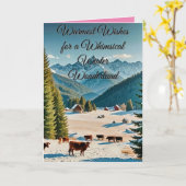 atemberaubende Winterlandschaft mit schneebedeckte Karte (Gelbe Blume)