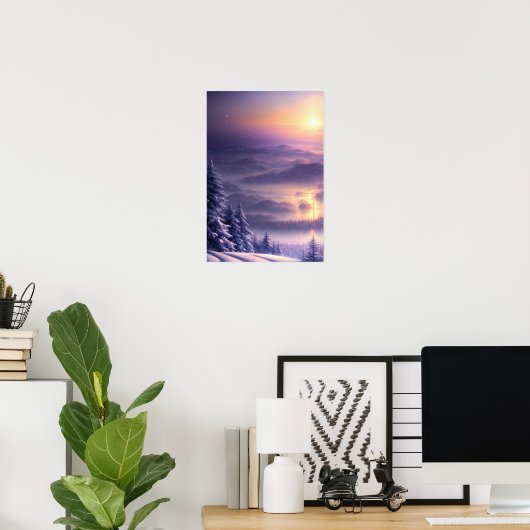 Atemberaubende Wintersonne Poster (Heimbüro)