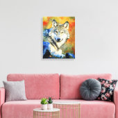 Atemberaubende Wolf Wildlife Watercolor Wölfe zeic Leinwanddruck (Insitu (Wohnzimmer))