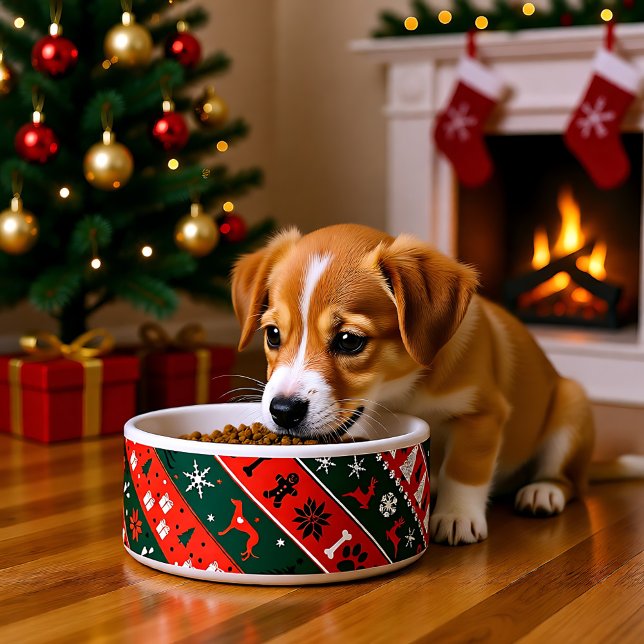 Atemberaubende 💚 ❤️ Xmas Diagonalmuster Napf (Stunning 💚❤️Xmas diagonal pattern Bowl)