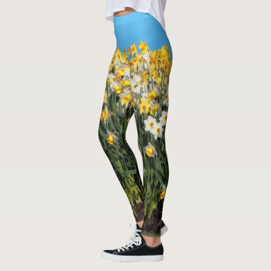 Atemberaubende Zwei-Tonen-Dioden Blumenfotografie Leggings (Links)