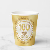 Atemberaubenden 100. Geburtstagspapier, Personalis Pappbecher (Vorderseite)
