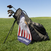 Atemberaubender Adler, die amerikanische Flagge Pa Golfhandtuch (Gras)