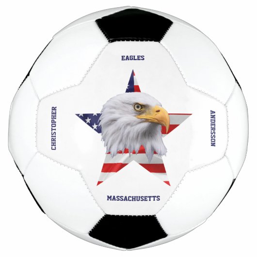 Atemberaubender Adler, die amerikanische Flagge, S Fußball (Vorderseite)