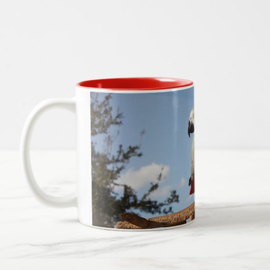 Atemberaubender afrikanisches Grau-Papagei Zweifarbige Tasse (Links)