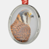 Atemberaubender amerikanischer Kestrel Sparrowhawa Ornament Aus Metall (Links)