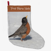 Atemberaubender amerikanischer Robin im Schnee Großer Weihnachtsstrumpf (Vorderseite)