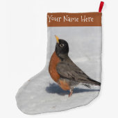 Atemberaubender amerikanischer Robin im Schnee Großer Weihnachtsstrumpf (Rückseite)