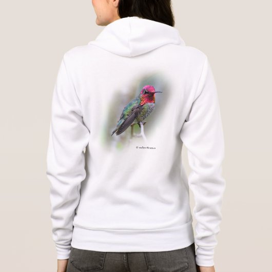 Atemberaubender Anna-Hummingvogel auf dem Pflaumen Hoodie (Rückseite)