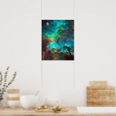 Atemberaubender Aqua-Star-Cluster Poster (Küche)