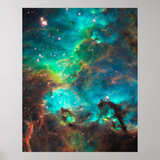 Atemberaubender Aqua-Star-Cluster Poster (Vorne)
