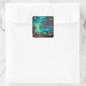Atemberaubender Aqua-Star-Cluster Quadratischer Aufkleber (Tasche)
