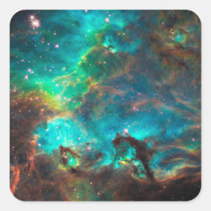 Atemberaubender Aqua-Star-Cluster Quadratischer Aufkleber