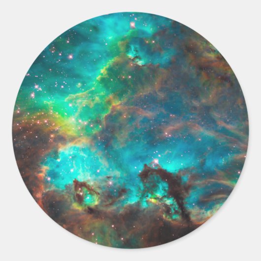 Atemberaubender Aqua-Star-Cluster Runder Aufkleber (Vorderseite)