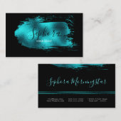 Atemberaubender Aquamariner Metallic Foil Paint St Visitenkarte (Vorne/Hinten)