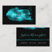 Atemberaubender Aquamariner Metallic Foil Paint St Visitenkarte (Vorne/Hinten)