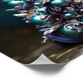 Atemberaubender Aquamariner und lila Weihnachtsbau Poster (Ecke)