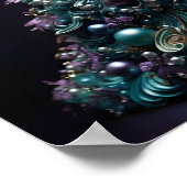 Atemberaubender Aquamariner und lila Weihnachtsbau Poster (Ecke)