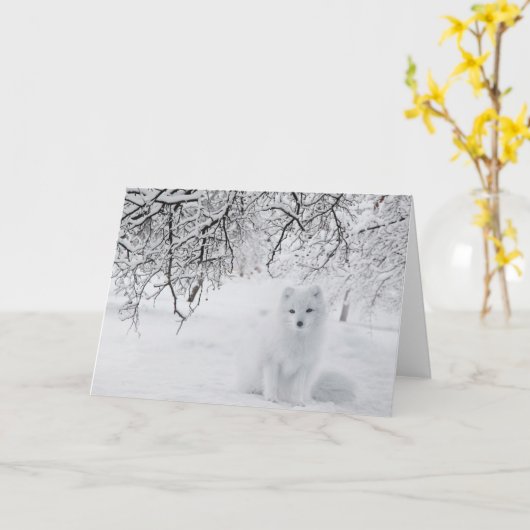 Atemberaubender Arktis-Fuchs Karte (Gelbe Blume)